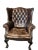 Antique English Leather Chesterfield Wingback Chair For Sale - Image 10 of 12