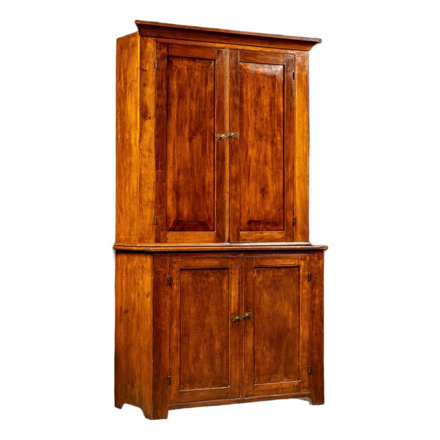 Antique Walnut Step-Back Cabinet For Sale