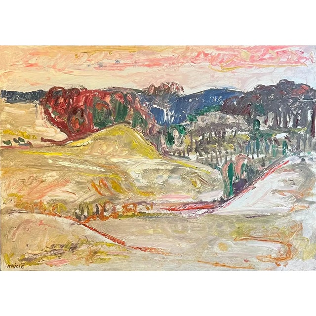 Jean Krille, Landscape 128, Oil on Masonite, 1981 For Sale - Image 9 of 9