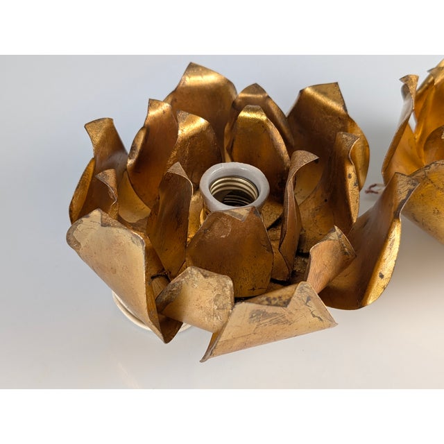 Floral Wall Sconces in Gilded Metal from Hans Kögl, 1970s, Set of 2 For Sale - Image 10 of 12