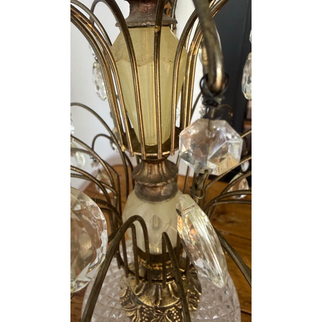 Mint 1960s Loevsky & Loevsky Hollywood Regency Crystal Waterfall Lamp - 28" For Sale - Image 4 of 6