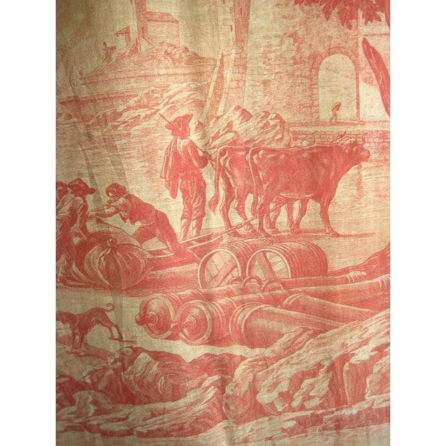 18th Century French Toile Wall Hanging Tapestry Harbor Scene 18 Century For Sale - Image 5 of 16
