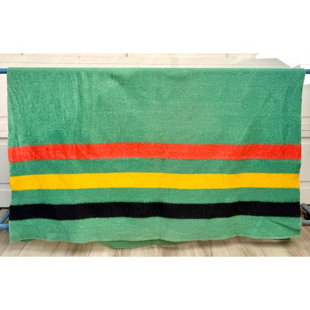 1940s Orrlaskan Pure Wool Striped Blanket by Orr Felt & Blanket Co. For Sale - Image 10 of 10