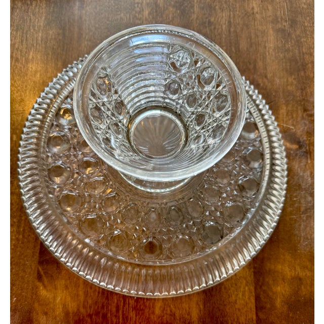 Federal Glass Windsor Pattern Cake Stand For Sale - Image 4 of 12