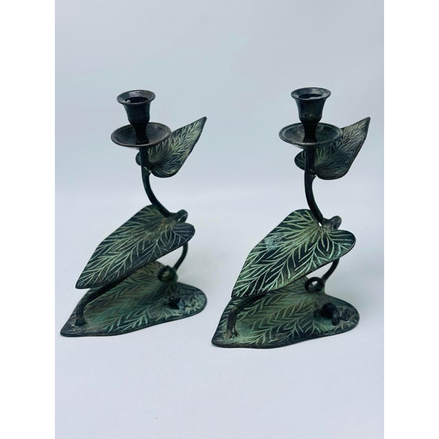 Arts & Crafts Vintage Candle Holders, a Pair For Sale - Image 3 of 7