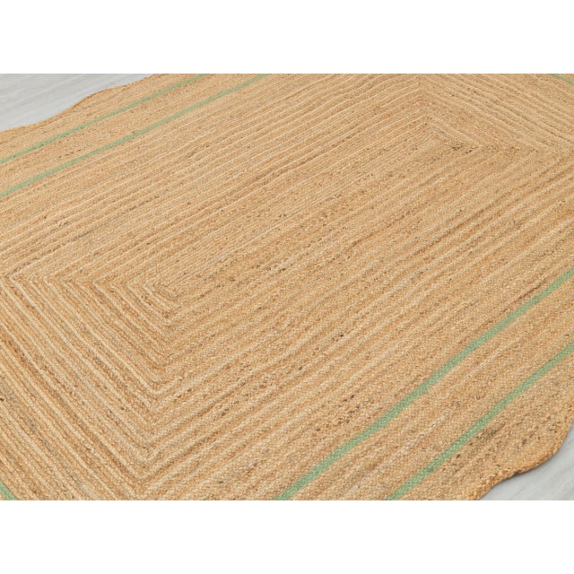 Not Yet Made - Made To Order Olive Natural Jute Wave Scallop Rug 3x12 Ft. For Sale - Image 5 of 12