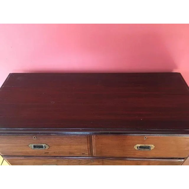 1900 - 1909 1900s British Campaign Rosewood Chest of Drawers For Sale - Image 5 of 11