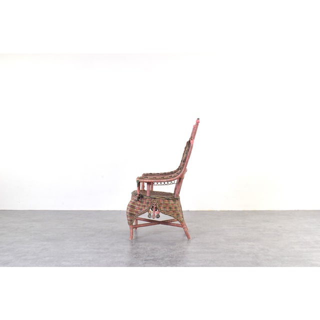 American Victorian Wicker Armchair from Heywood-Wakefield, 1910s For Sale - Image 4 of 13