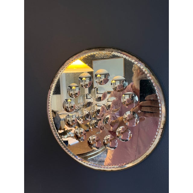 Glass Piero Fornasetti Style Optical Mirror For Sale - Image 7 of 9