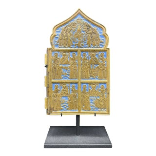 19th Century Russian Orthodox Mounted Icon For Sale