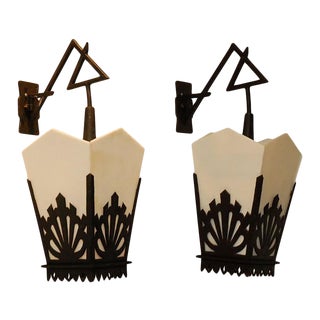 Vintage Asian Lantern Wall Sconces - a Pair For Sale