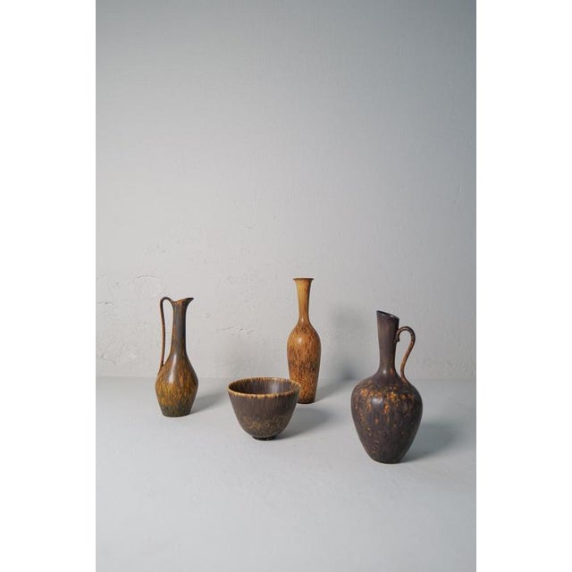Brown Ceramic Vessels by Gunnar Nylund for Rörstrand, 1950s, Set of 4 For Sale - Image 8 of 12