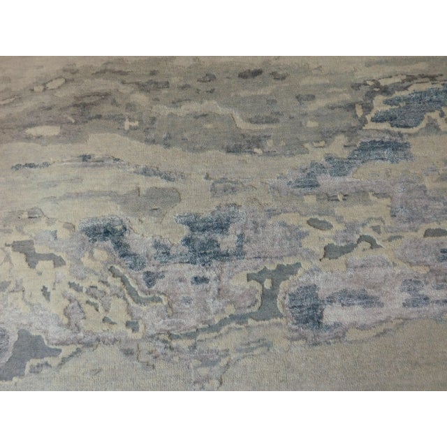 Light Gray Modern Hand Knotted Abstract Rug- 8'x 10' For Sale - Image 8 of 12