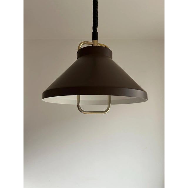 Mid-Century Modern Rise-and-Fall Tarok Pendant Lamp by Jo Hammerborg for Fog & Mørup, 1970s For Sale - Image 3 of 11