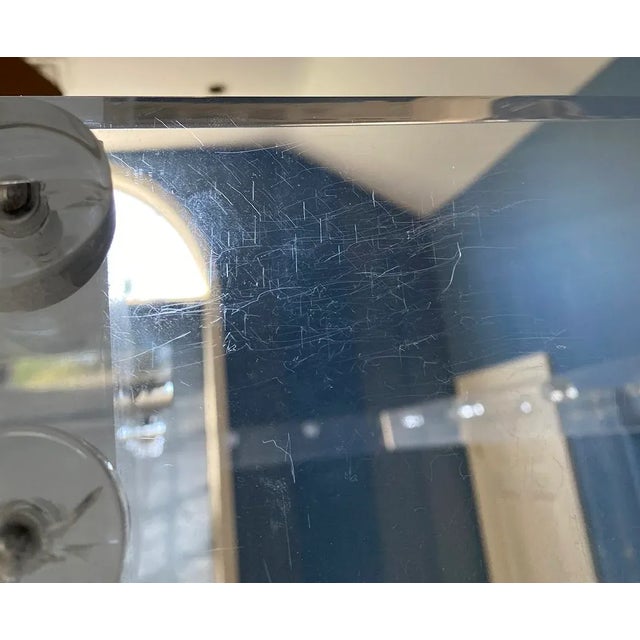 1970's Lucite King Size Bed With Canopy Mirror Ceiling Option For Sale - Image 12 of 13