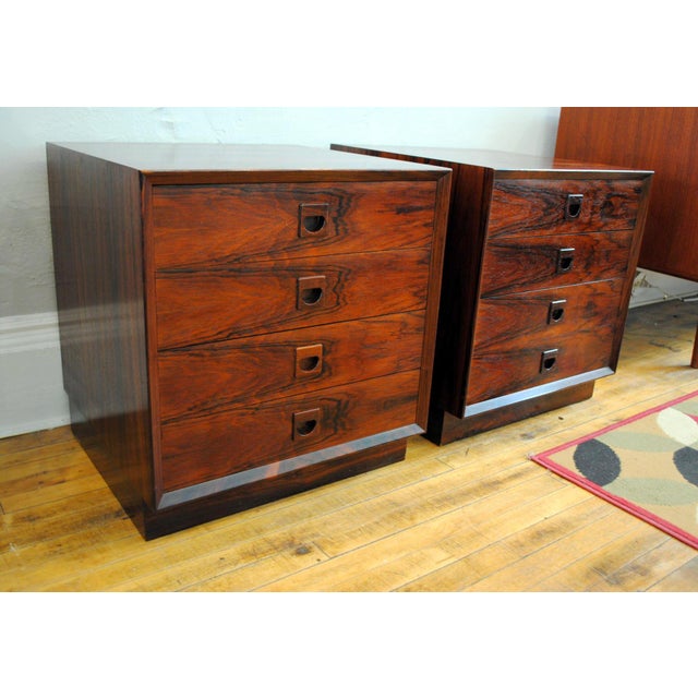 Danish Brazilian Rosewood 4 Drawer Nightstands A Pair Chairish