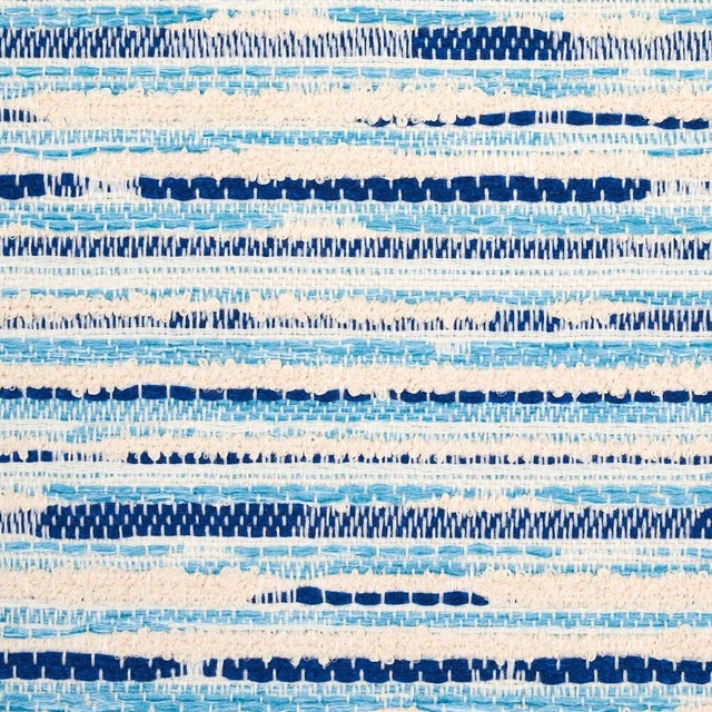 Rustic Sample - Schumacher Tomori Indoor/Outdoor Fabric in Blue For Sale - Image 3 of 4