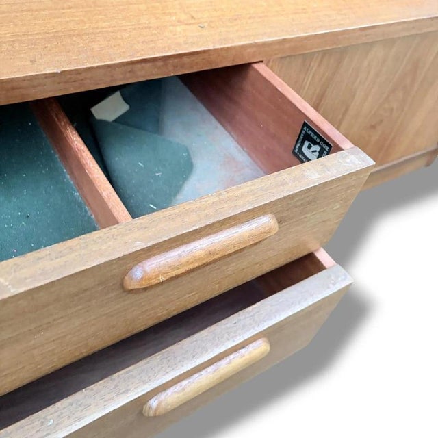 Mid-Century Teak Highboard with Integrated Handles from Alfred Cox For Sale - Image 9 of 10