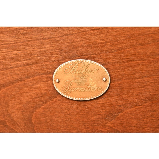 Baker Furniture Georgian Cherry Wood Double Pedestal Extension Dining Table, Newly Refinished For Sale - Image 11 of 12