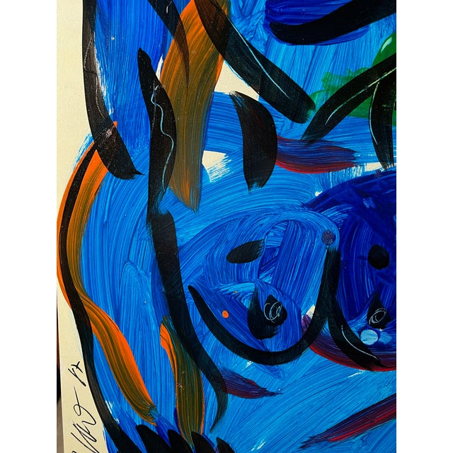 1980 Abstract Face Painting by Peter Keil Chairish