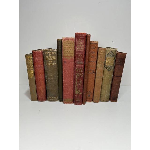 Muted Reds and Browns Vintage Book Set - 11 Pieces For Sale - Image 4 of 4