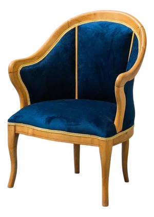 Armchair in Wood and Blue Velvet, 1950s