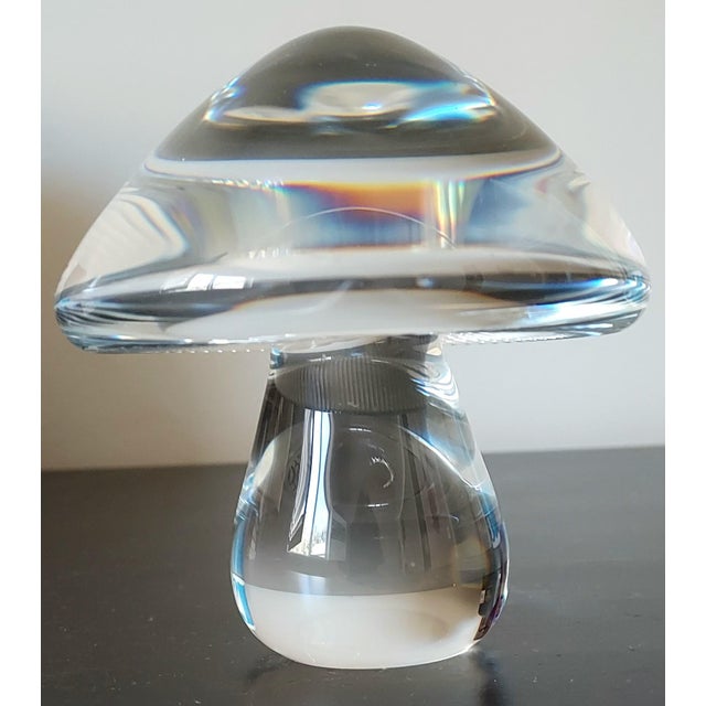 Glass Vintage 1989 Japanese Hoya Crystal Mushroom Paperweight For Sale - Image 7 of 12