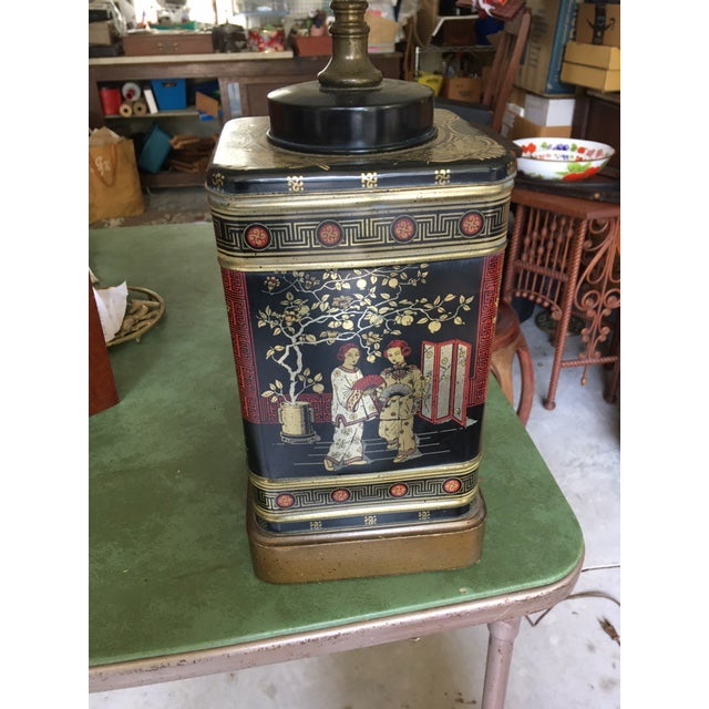 Early 20th Century Chinoiserie Tea Canister Lamp For Sale - Image 4 of 12