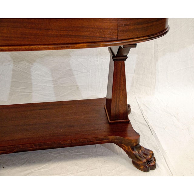 Victorian Mahogany Oval Library Table, Claw Feet Chairish