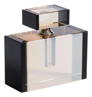 Crystal Tonal Black & Amber Glass Perfume Bottle, Large