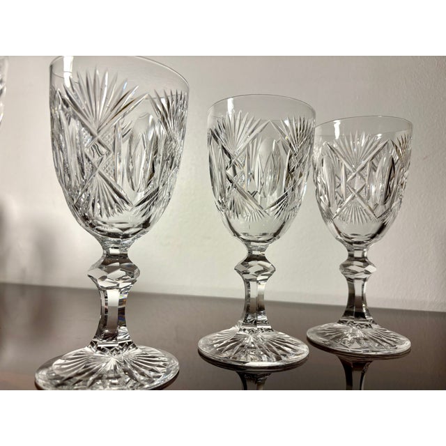 Crystal Glasses from Saint Louis, 19th Century, Set of 9 For Sale - Image 13 of 18