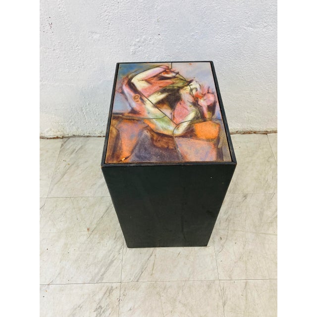 Abstract Tile Top Side Table For Sale - Image 9 of 10