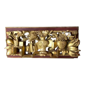 Antique Chinese Carved Gilt Panel