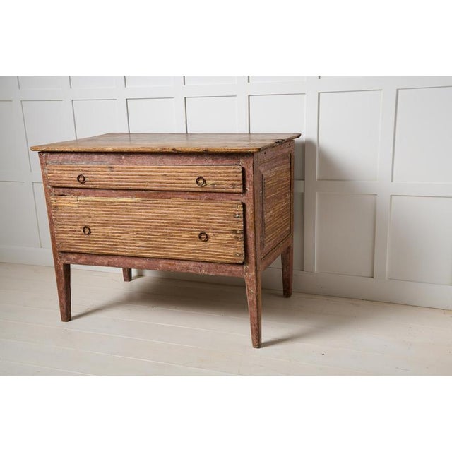 Wood Antique Folk Art Rustic Chest of Drawers in Pine For Sale - Image 7 of 14