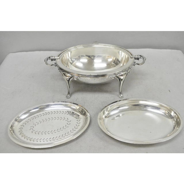 Antique Elkington & Co English Silver Plated Chafing Dish Revolving Dome Warmer For Sale - Image 12 of 18