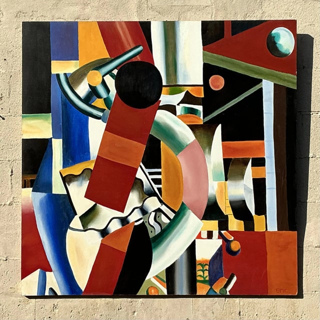 Boho Chic Vintage Boho Original Oil Painting on Board After Legere For Sale - Image 3 of 9