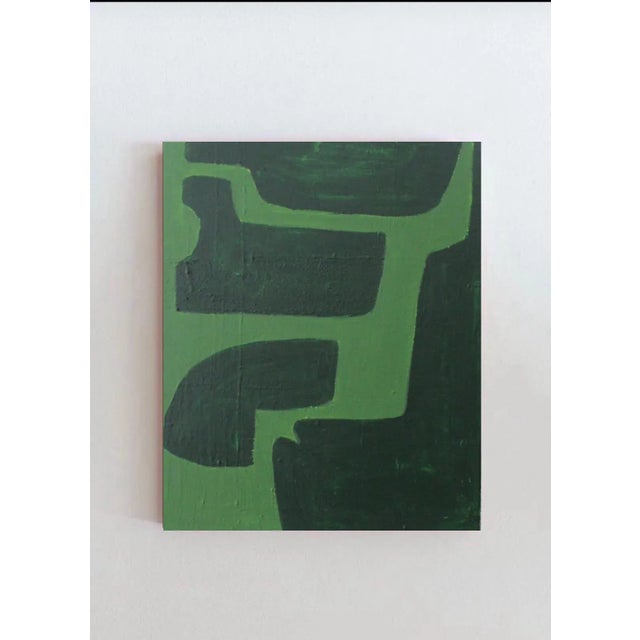Bodasca, Green on Green Abstract Composition, 2025, Acrylic on Canvas For Sale - Image 12 of 12
