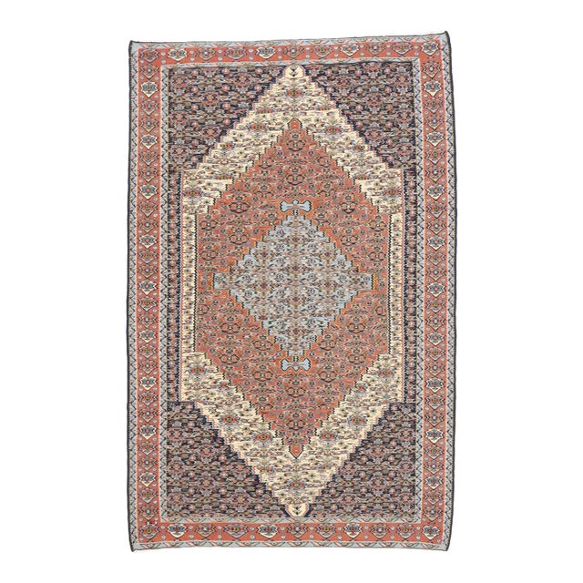 Vintage Persian Senneh Kilim Rug - 05'03 X 08'01 For Sale