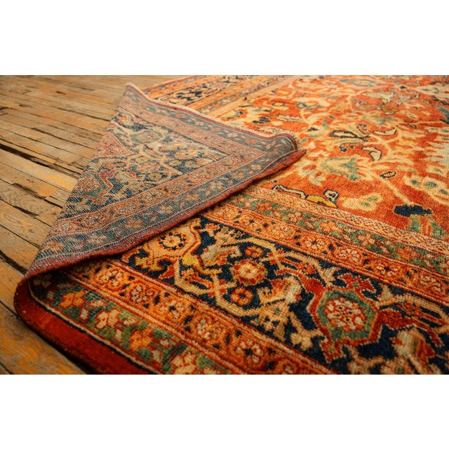 1890s Traditional Red Bold Tribal Geometric Antique Persian Sultanabad Wool Rug For Sale - Image 9 of 10