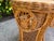 Wood Vintage Sculptural Rattan Side Table With Tessellated Travertine Inlay For Sale - Image 7 of 15