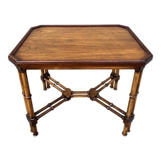 Mid 20th Century Vintage Brandt Furniture Faux Bamboo Accent Side Table For Sale