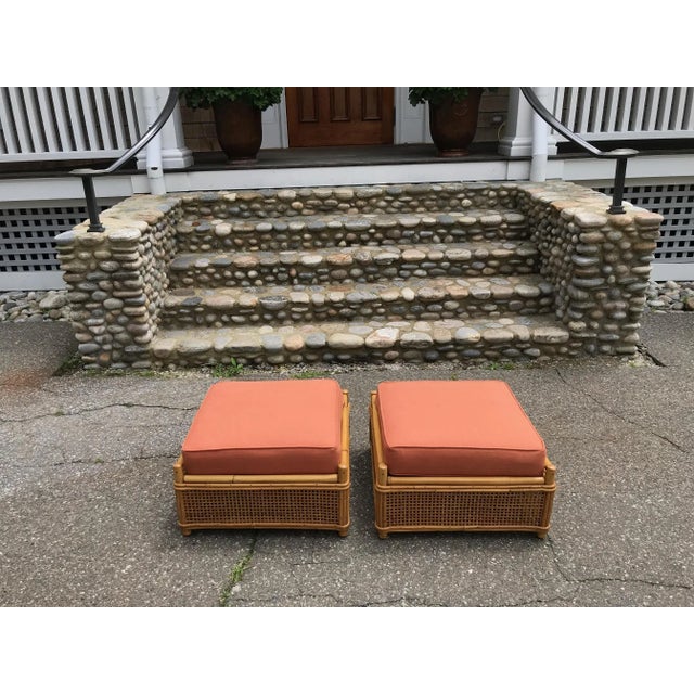 Wood Mid Century Ficks Reed Two-Piece Sectional Rattan Sofa - 4 Pieces For Sale - Image 7 of 12