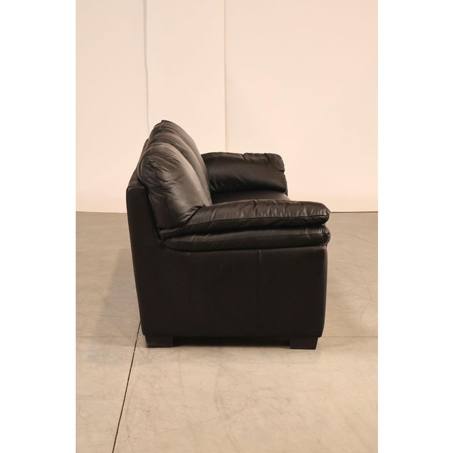 Italsofa Pair of Black Leather Sofas For Sale - Image 14 of 18