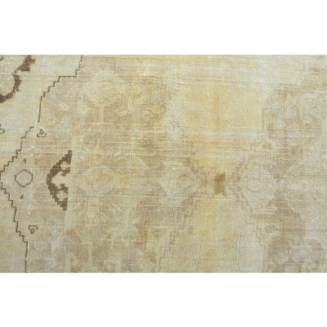 1970s Vintage Handmade Wool Cotton Turkish Beige Runner Rug For Sale - Image 10 of 11