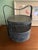 A wonderfully sculptural antique Chinese wedding/betrothal basket — hand-woven bamboo finished in washed black lacquer...
