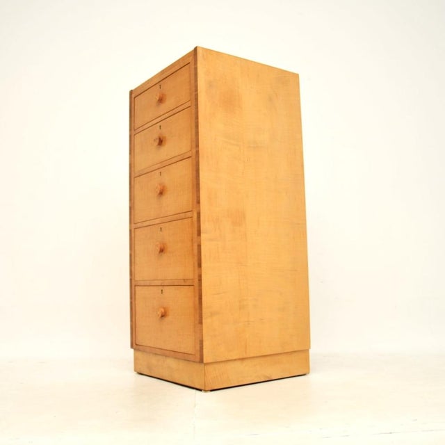 Art Deco Sycamore Chest of Drawers attributed to Hille, 1920s For Sale - Image 4 of 11