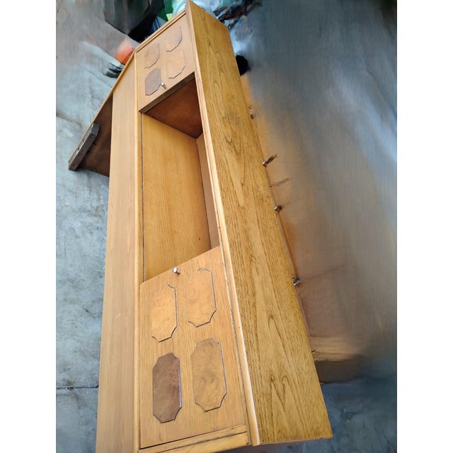 Mid 20th Century Mid Century ‘Full’ Bed Bookcase Headboard With Burlwood Inlays For Sale - Image 4 of 7