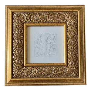 1970’s Original Matisse Style Girl in Landscape Pencil Drawing