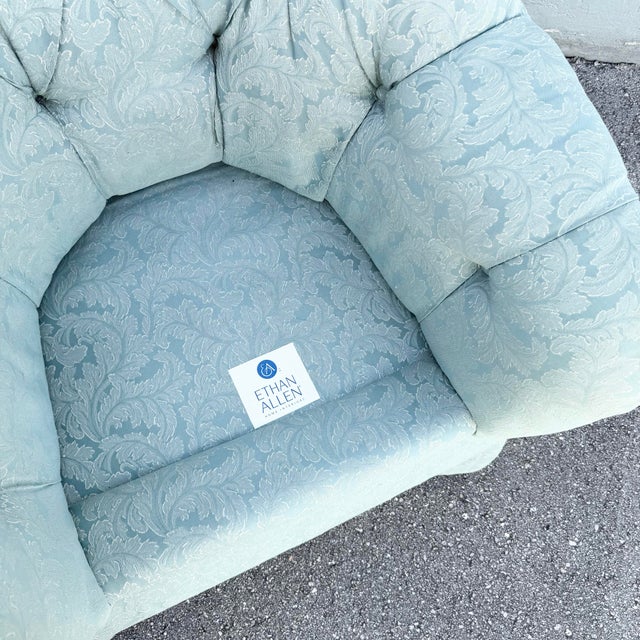 Vintage Mid Century Tufted Button Club Chairs by Ethan Allen - A Pair For Sale - Image 11 of 11