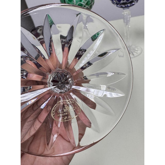Ajka Crystal Marsala Hand-Cut Wine Glasses, Set of Four For Sale - Image 12 of 12